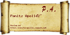 Panitz Apolló névjegykártya